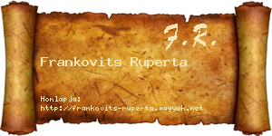Frankovits Ruperta névjegykártya
